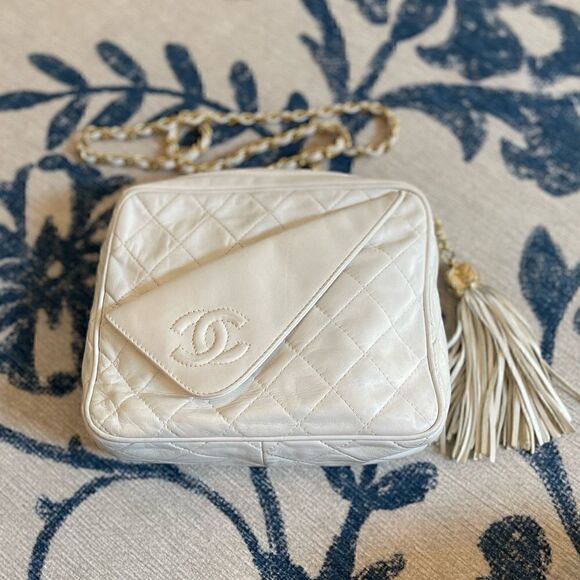 CHANEL Handbags - Chanel White Ivory Camera Bag Crossbody